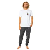 Pantalón deportivo gris, confeccionado en poliamida con tratamiento DWR, cuenta con bolsillo lateral y detalles de la marca.