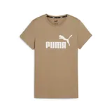 Remera Puma Essentials Logo Tee color beige con logo blanco estampado en el pecho.