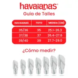 Ojotas Havaianas rojas con estampado de Spiderman y su telaraña.