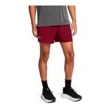 Short de running Under Armour Launch de 5 pulgadas, color bordó con logo reflectivo en el lateral.