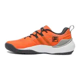 Championes Fila Champion Tenis Winner, color naranja con detalles en negro y suela blanca.