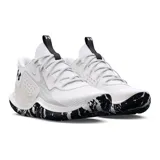 Championes de básquet Under Armour UA Jet 23, color negro con detalles dorados y suela blanca.