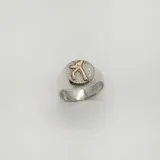 Anillo de plata 925 con detalle de oro de 9k, diseño exclusivo e inspirado en la educación física.