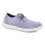 Zapato casual Hi-Tec Robert Z55 de lona azul con cordones y suela blanca.