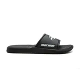 Sandalias ojotas negras con logo Mormaii en blanco.