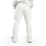 Pantalón de jogging negro con cordón ajustable en la cintura y logo estampado en blanco.