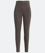 Pantalón legging con estampado pied de poule, cintura elastizada y corte ajustado.