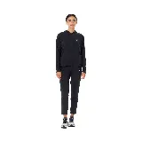 Campera deportiva negra con capucha, cierre frontal completo, bolsillos laterales y logo de Topper estampado en el pecho.