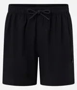 Bermuda de hombre color beige confeccionada en tejido ripstop, con cintura elástica ajustable con cordón, bolsillos laterales y etiqueta de la marca aplicada.