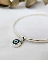 Esclava de plata 925 con dije de ojo turco.