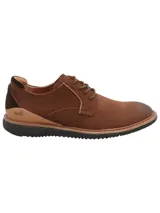 Zapato acordonado marrón de cuero natural con plantilla interna con tecnología Honey Foam, un material de máxima flexibilidad, amortiguación y liviandad.