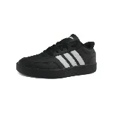Zapatillas Adidas Breaknet 3.0 de cuero sintético color negro con las tres tiras blancas en los laterales.
