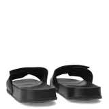 Chanclas blancas de hombre marca Umbro, modelo New Retro. Poseen una faja ancha con ajuste de velcro y el logo de la marca en color negro. La suela es anatómica y de material sintético.