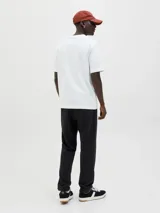 Pantalón de jogging negro de algodón con cintura elástica y cordón ajustable.