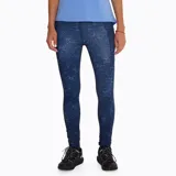 Calza ajustada con estampado abstracto en tonos azules, ideal para actividades al aire libre.