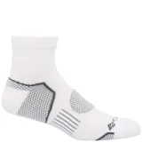 Par de calcetines deportivos blancos con detalles en gris.