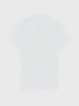 Remera estilo polo blanca de algodón con logo bordado en el pecho.