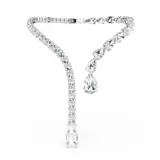 Collar abierto Swarovski Matrix con cristales transparentes de talla cuadrada y pera engarzados en montura con baño de rodio. Presenta un diseño asimétrico con un motivo colgante en forma de lágrima.