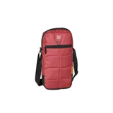 Bolso de poliéster con compartimiento para computadora de hasta 10 pulgadas, diseño funcional y ajustable.