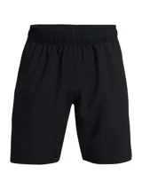 Short deportivo Under Armour Woven Wordmark negro, de tejido ligero y transpirable.