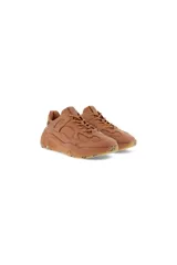 Zapatillas urbanas color marrón cuero, con suela chunky y cordones tono sobre tono.