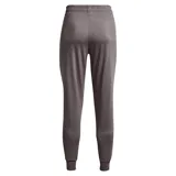 Pantalón de jogging negro Under Armour para mujer, de corte ajustado, con cintura elástica ajustable con cordón, bolsillos laterales y logo estampado en la pierna.