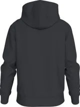 Buzo con capucha Calvin Klein Jeans negro con logo de la marca estampado en el pecho en color azul.