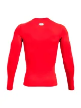 Remera de compresión Under Armour HeatGear de manga larga, color negro con logo blanco en el pecho.