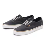 Championes Vans Authentic color gris oscuro con cordones blancos y suela blanca con línea marrón.