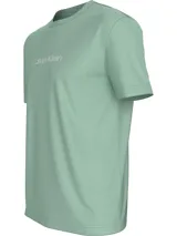 Remera verde agua de algodón con logo de Calvin Klein estampado en el pecho.