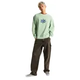 Buzo Vans color verde con estampado del logo de la marca en el pecho.
