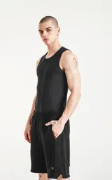 Musculosa básica negra de tela Morley con corte slim-fit.