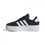 Championes Adidas VL Court Bold de mujer, color negro con plataforma blanca y detalles en blanco en las tres tiras laterales y el talón.
