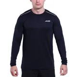 Buzo deportivo negro de manga larga con cuello redondo y logo de la marca Avia estampado en el pecho.