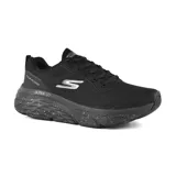 Championes Skechers Max Cushioning Elite negros con cordones, capellada de malla técnica deportiva, amortiguación Ultra Go y plantilla Skechers Air-Cooled Goga Mat.