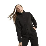 Campera de micropolar negro con cierre frontal, cuello alto y logo de Puma bordado en el pecho.