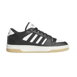 Championes Adidas Brek Star de cuero sintético negro con detalles en blanco y las tres rayas laterales en gamuza blanca.