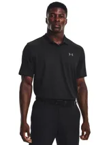Remera polo Under Armour Matchplay para hombre, color gris jaspeado con logo negro en el pecho.