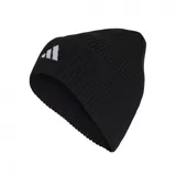 Gorro de lana color negro, con diseño de logo bordado en la frente.