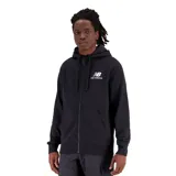 Campera de felpa francesa con capucha y cierre completo, color negro, ideal para un look casual.