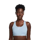 Top deportivo Nike Swoosh color celeste con logo blanco en el frente.