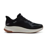 Championes deportivos Skechers Slip-ins Bobs Squad Chaos 4, color negro, sin cordones, con capellada de malla, plantilla Memory Foam y suela de tracción flexible.