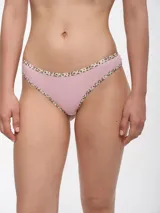 Colaless de algodón color rosado con ribete estampado de leopardo.