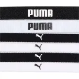 Set de seis bandas elásticas Puma Sportbands para el cabello, en colores blanco y negro, con logo de la marca estampado.
