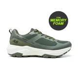 Championes deportivos color verde con detalles en gris y blanco.