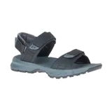 Sandalias de hombre Merrell Cedrus Convert 3, color gris oscuro, con tiras ajustables de velcro, forro de neopreno acolchado, entresuela de espuma EVA y suela de goma adherente.