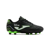 Championes de fútbol Joma Toledo Jr, color negro con detalles en blanco y verde.