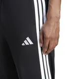 Pantalón deportivo Adidas Essentials 3 Tiras, color negro con las tres tiras blancas a los costados.