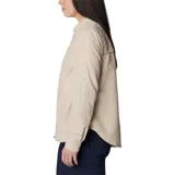Camisa negra de manga larga para mujer, marca Columbia, modelo Silver Ridge 3.0. Confeccionada con tejido de secado rápido y protección solar UPF 50.