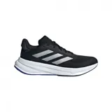 Zapatillas negras de running con diseño ligero y suela acolchada, ideales para el deporte.